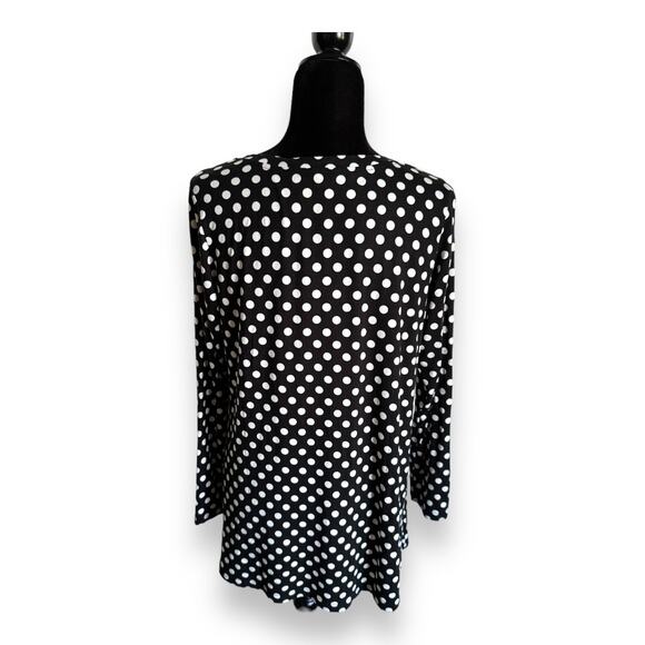 PopYoung Womens Top Sz L Black White V-Neck Long Sleeve Soft Knit NEW - Picture 4 of 7